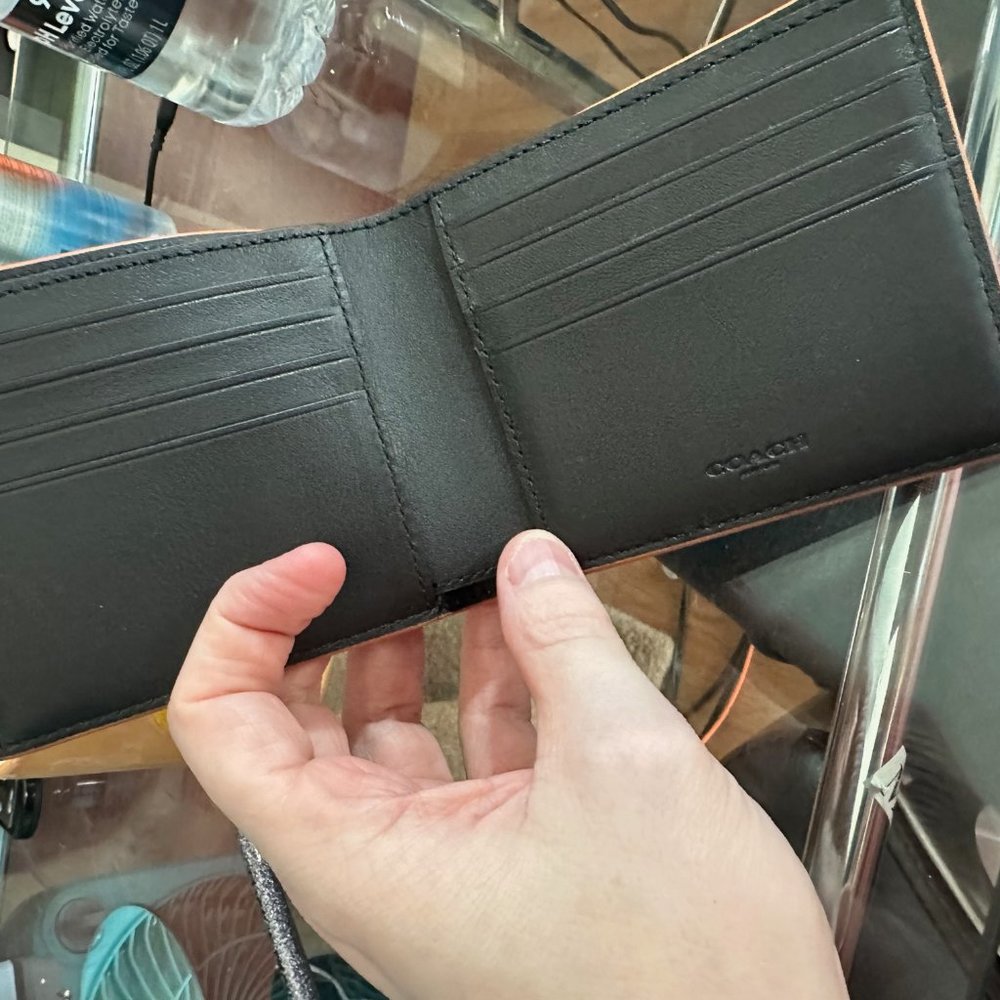 Men's Coach Wallet (Blue / Orange Trim)